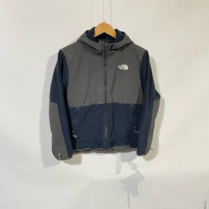 The North Face Kids Hooded Puffer Jacket in Navy and Gray